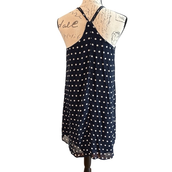 Charlotte Russe sleeveless dress, size M black w/white dots, racer back - Picture 3 of 6